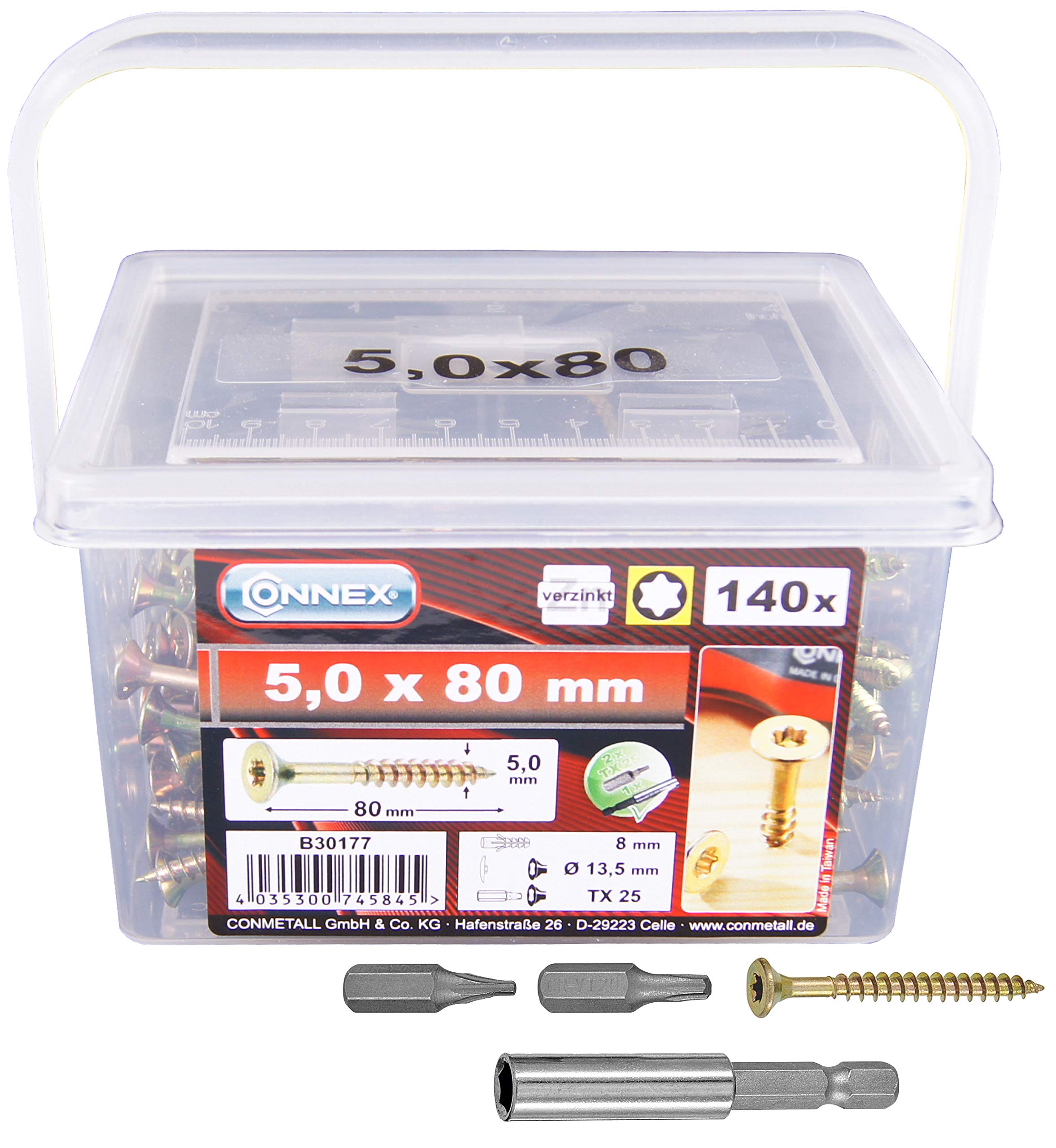 CONNEX B30177 TX 5 x 80mm Uni-Screws Bucket