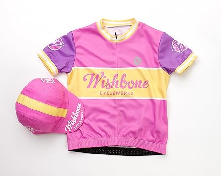 Wishbone Bike Shirt und Casquette - Fahrradshirt und Schirmmütze, Pink (M)