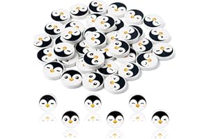 ANGOLIO 60Pcs Winter Penguin Mini Erasers for Kids Christmas Bulk Pencil Eraser Cartoon Penguin Face Small Rubber Polar Animals Party Favors for Student Reward Prizes, Birthday Gifts for Boys Girls