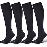 LEVSOX Cotton Compression Socks for Women Men 20-30 mmHg Knee High Cute Support Sock for Nurses Flying Pregnancy