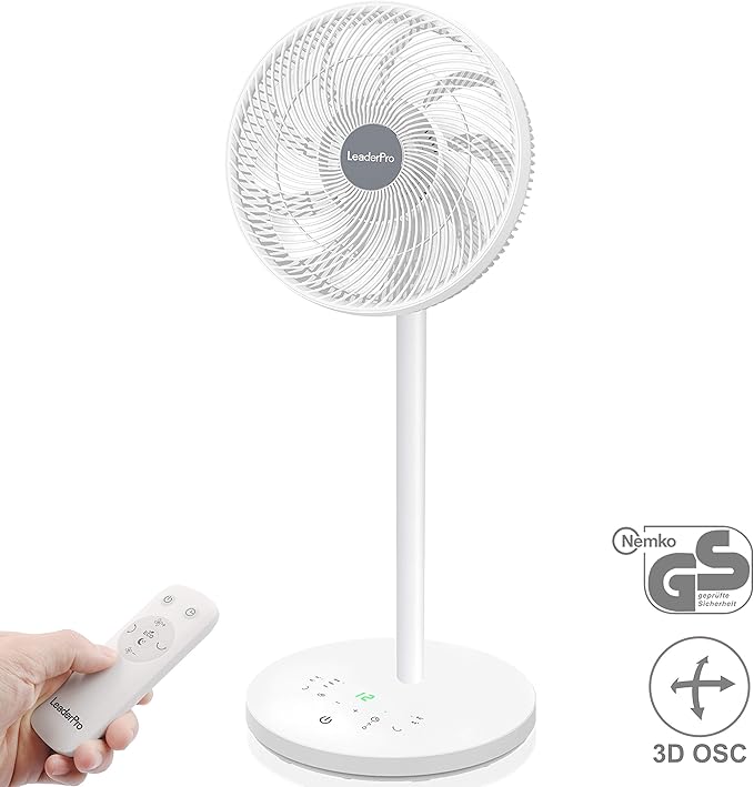 DC Motor Standventilator - Ventilator Leise 20dB 3D Oszillierend mit