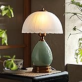 Glivpny Vintage Lamp for Living Room,16" Modern Ceramic Table Lamps for Bedroom,Retro Bedside Nightstand Traditional Lamps, C