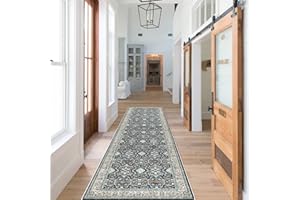HY HAO YUN LAI Non Slip Runners for Hallways,Washable Hallway Runner Rug,Long Ultra Soft Kitchen Runner Rug,Non Shedding Accent Farmhouse Runner Rugs (Black, 2 X 7)
