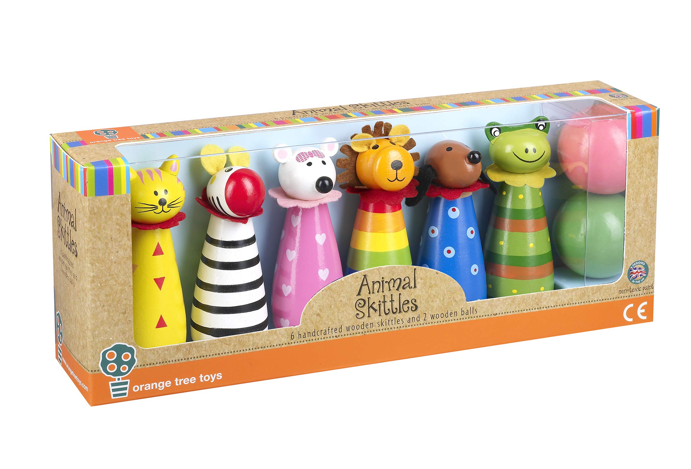 Orange Tree Toys Wooden Animal Skittles 