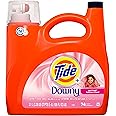 Tide Plus A Touch of Downy Liquid Laundry Detergent, April Fresh Scent, 105 fl oz, 74 Loads, HE Compatible