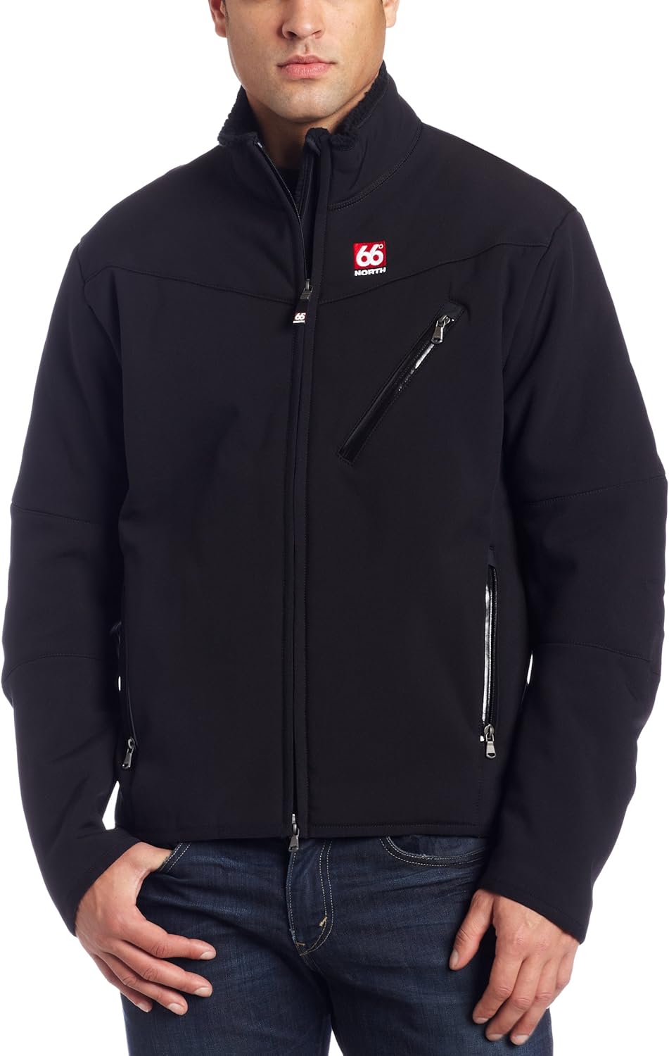 66 Degrees North Men's Eldgja Jacket (Black, Small) Clothing