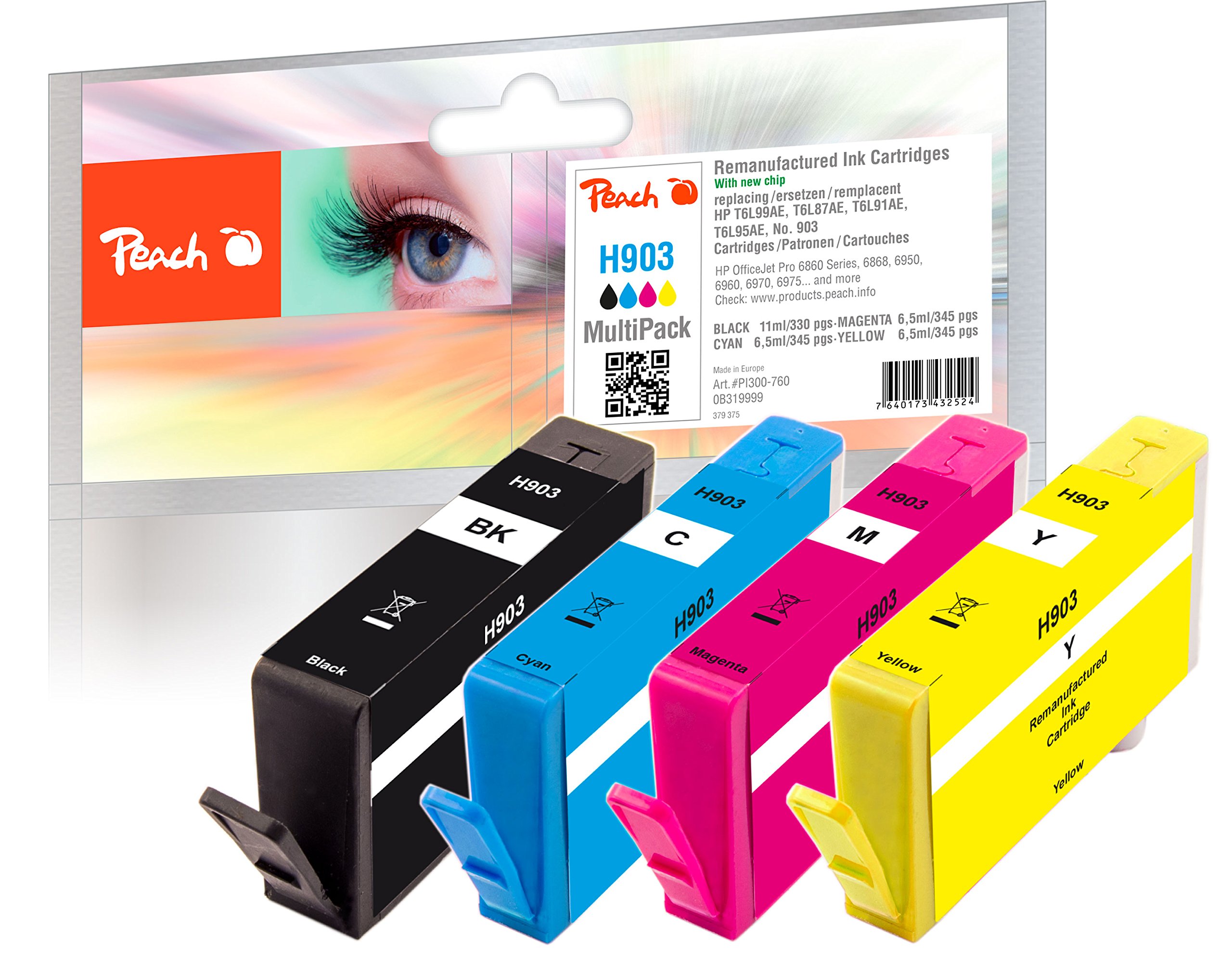 Peach Saving Pack Ink Cartridges Compatible with HP No. 903