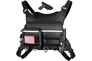 PLUSINNO Chest Bag For Men and Women, Chest Rig Tactical Vest for Sport, Running Phone Holder, EDC Travel Chest Pack for Hiking, Running, Motorcycling,Workouts