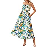 GRACE KARIN Womens Summer Clothes 2026 Boho Floral Maxi Long Dresses Spaghetti Straps Casual Beach Sundress with Pockets