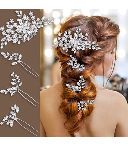 Amazon.com : Aulufft 44 Pcs Wedding Bridal Hair Accessories  display picture 1