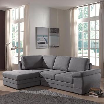 Alinéa Ikar Canapé Dangle Gauche Convertible En Tissu Gris