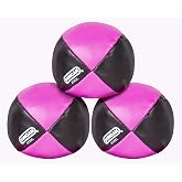 Duncan Toys Juggling Balls, 3 Pack, Vinyl Circus Balls, Black and Pink | No-Bounce Design for Control, Soft 4-Panel Vinyl Shells with Plastic Beans, Beginner to Pro, Bright Colors
