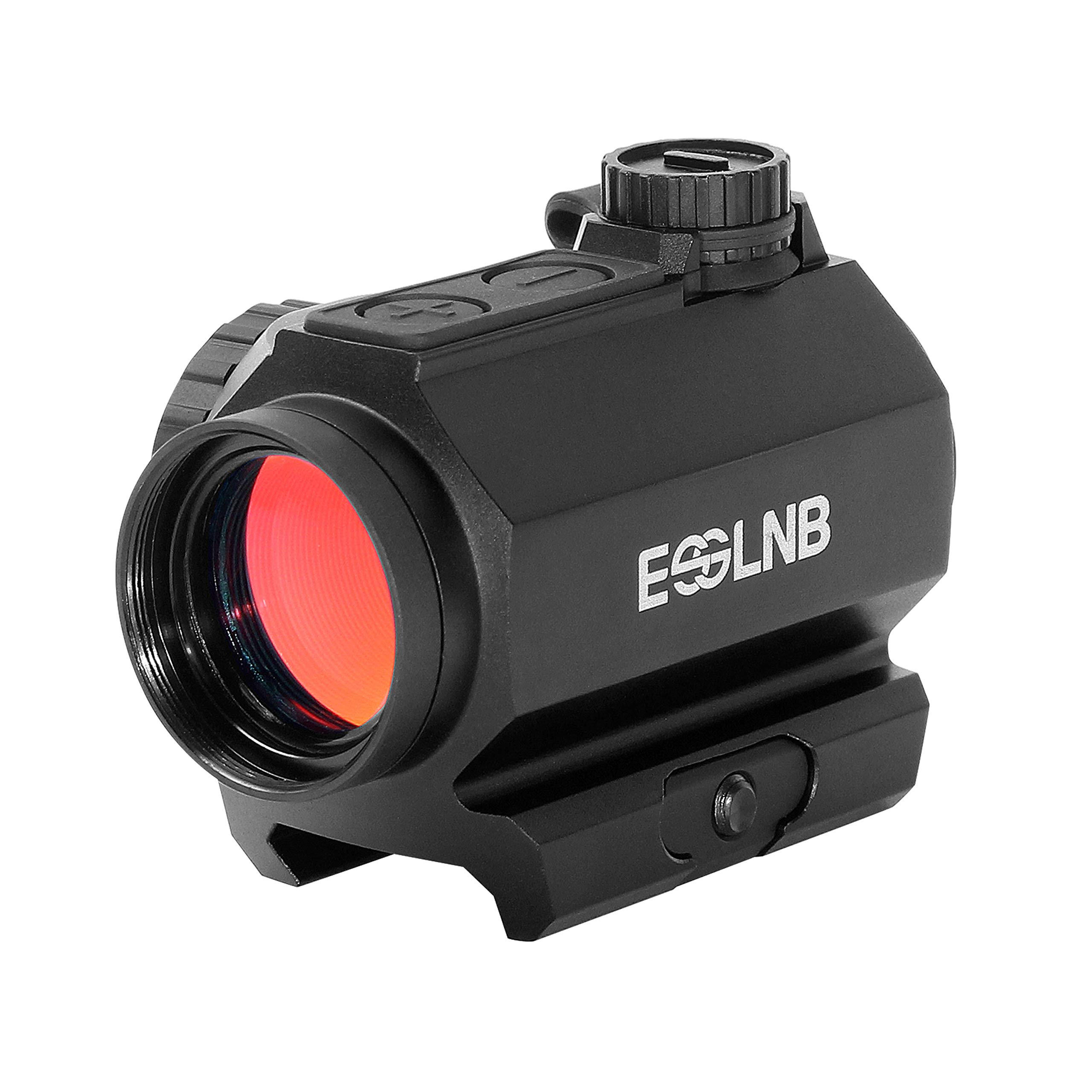 ESSLNB Red Dot Sight 2MOA Rifle Scope Fully Multi-coated Prism Waterproof Shockproof with 20mm/22mm Picatinny Rail Mount and Flip-Up Covers for Hunting