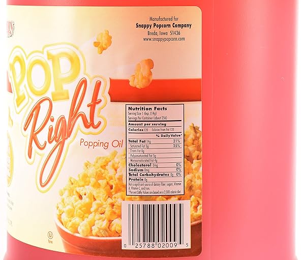 SNAPPY POP RITE POPCORN OIL, 1 GALLON