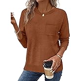 OFEEFAN Sweaters for Women Knitted Ribbed Casual Long Sleeve Crew Neck Pullover Basic Fall Fashion Outfits Tops 2025
