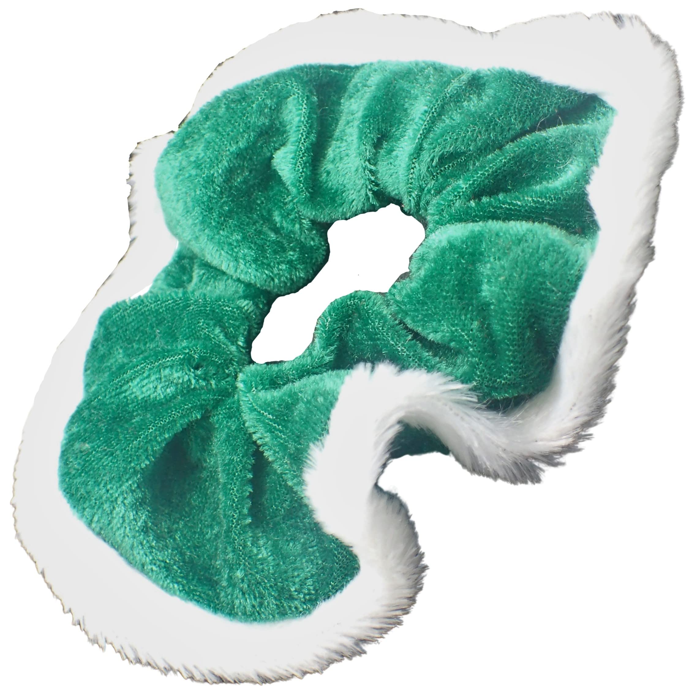 Topkids Accessories Christmas Scrunchies for Women, Hair Accessories for Girls, Festive Hair Accessories for Women Hair Bobbles Hair Band Hair Ties Girls Gifts White Fabric Elastic Hair Bands (Green)
