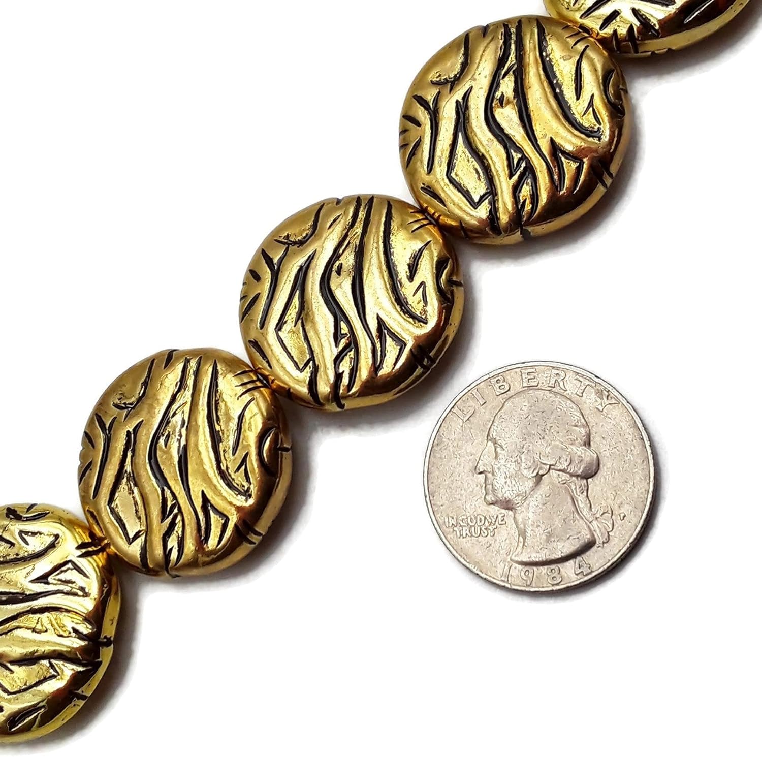 gold coin beads