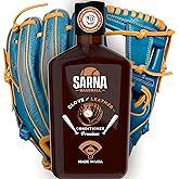 SARNA BASEBALL Glove Conditioner, Liquid, 8 Oz &ndash; Water-Based, Non-Darkening, No Sticky Residue &ndash; Glove Conditioner for Mitts, Baseball &amp; Softball Gear Made in USA