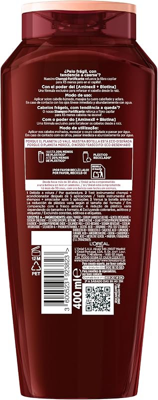 L'Oréal Paris Elvive Full Resist Champú Fortificante Pelo Frágil, 400ml
