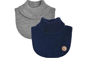 2PCS Children's Neck Gaiter Scarf Collar Baby'sTurtleneck Dicky Warmer Sweater