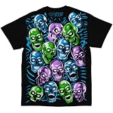 Liquid Blue Skull Pile Graphic T-Shirt for Men &ndash; Iconic Skull Art Cotton Tee, Short Sleeve Streetwear