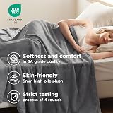 Bedsure Fleece Blanket King Size 270x230 cm Silver Grey Soft Nano Plush view 3