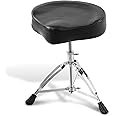 Pyle Pro Throne Adjustable Support Drum Stool-Durable and Portable Double-braced Tripod Legs, Soft & Round Foam-Cushioned Seat, Perfect for On Stage and in-Studio Use PSEATDRM24