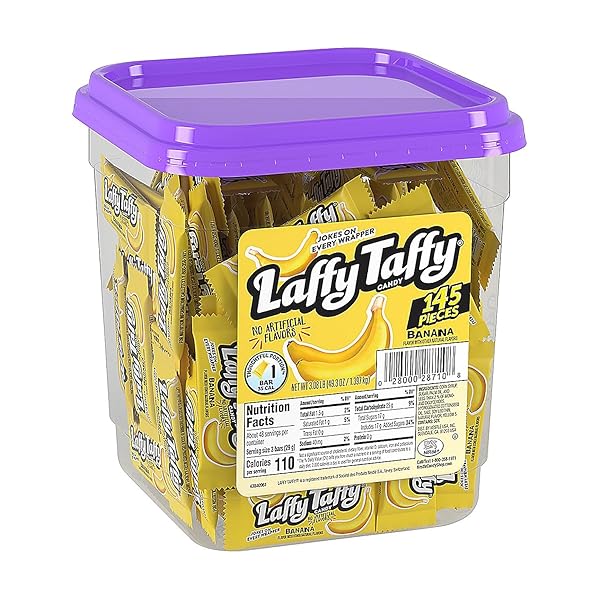 LAFFY TAFFY CANDY, BANANA FLAVOR, INDIVIDUALLY WRAPPED CANDY (145 PIECES)