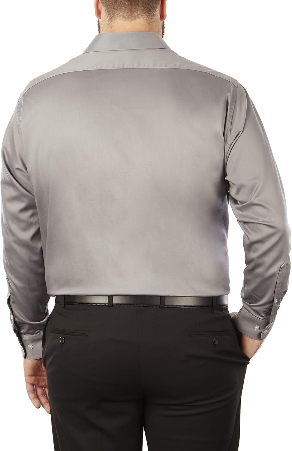 Van Heusen Men's BIG FIT Dress Shirts Lux Sateen Stretch Solid (Big and Tall): Clothing