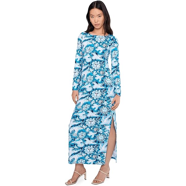 fitted lace wedding dress Lilly Pulitzer Womens Kaden UPF 50+ Maxi Cane Coral Crab Collab S at Amazon  Women's Clothing store