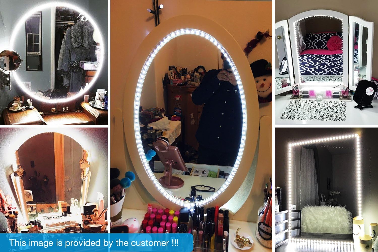 Led Vanity Mirror Lights Kit, ViLSOM 13ft/4M 240 LEDs Make-up Vanity Mirror Light for Vanity Makeup Table Set with Dimmer and Power Supply, Mirror not Included. - - 