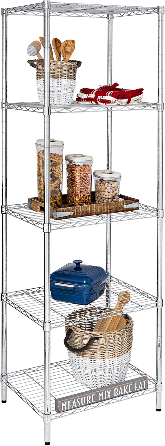 HoneyCanDo SHF01054 5Tier Chrome Shelving Unit, 250 lbs Amazon.ca