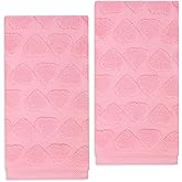 FYSUIMU 2Pcs Valentine Hand Towels 3D Pink Heart Cotton Bathroom Towels Plush Bath Towels for Drying Cleaning Cooking, 29.5 x 13.7 Inch