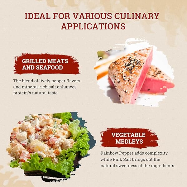 52USA RAINBOW PEPPERCORN BLEND 12OZ + HIMALAYAN PINK SALT COARSE 2 LB (PACK OF 2), KOSHER, PACKED TO KEEP PEPPER FRESH, SALT AND PEPPERCORNS FOR GRINDER REFILL