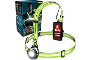 Topward Running Lights for Runners USB-C Rechargeable, Chest Headlamp with 500 Lumen Adjustable Beam, Safety Light for Walking Dog at Night