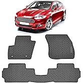 TeddyTT Floor Mats Compatible with Ford Fusion 2013 2014 2015 2016 2017 2018 2019 2020 2021 Heavy Duty Rubber Front&Rear Car Carpet Waterproof Custom Seasons Odorless all weather 2017-2022 Lincoln MKZ