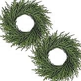 Artgar 26 Inch Pine Wreath - Christmas Wreaths for Front Door - Real Touch Pine Wreath - Large Artificial Green Wreaths for Walls Windows Porches Farmhouse Indoor Outdoor Home Decor (2 Pcs)