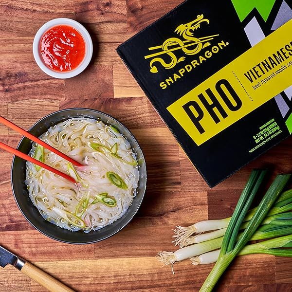 SNAPDRAGON PHO INSTANT NOODLE BOWLS | PHO FLAVOR BROTH WITH RICE NOODLES | NO ARTIFICIAL FLAVORS | NO MSG ADDED | 2.3 OZ (9 PACK)