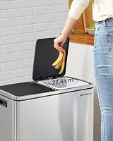 SONGMICS Dual Rubbish Bin 2-Compartment 24 L Each with Lids Pedals view 7