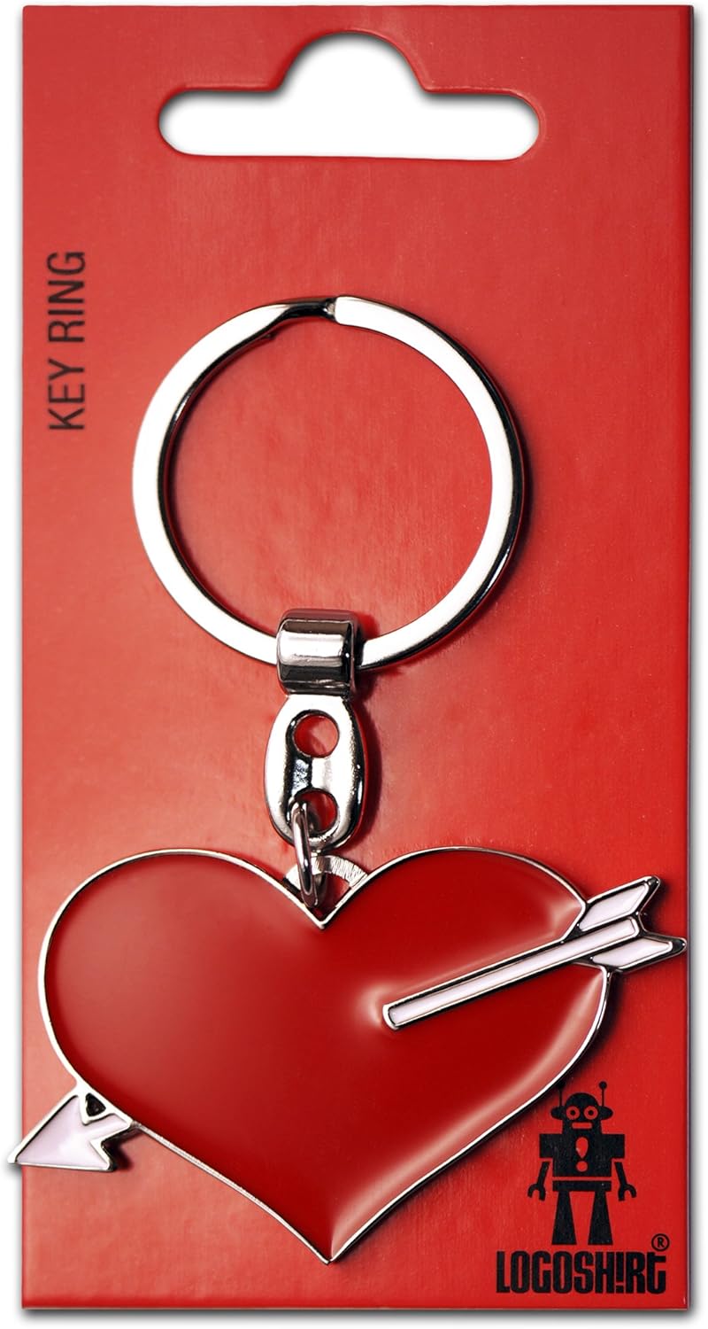 Logoshirt® Love I Heart & Arrow I Key-Ring I Metal I Original Licensed Design, Multicolour