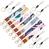 Framendino, 7 Pack Wrist Lanyard Key Chain Flower Wristlet Strap Keychain Holder for Women Men Car Keys ID Badge Card