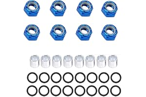 IMPORX 8 Pieces Skateboard Truck Color Nuts and 16 Pieces Skateboard Truck Axle Washers and 8pcs Precision Spacers for Longboards and Skateboard Hardware Kit