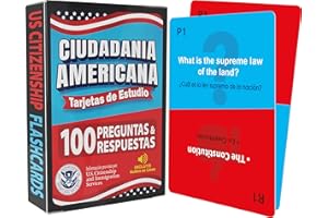 US Citizenship Flash Cards: Study Guide: Ciudadania Americana Spanish and English. Flash Cards incluye Audios Online. USCIS 100 Preguntas y respuestas