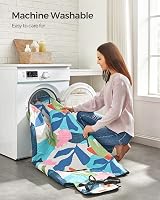 SONGMICS Large Picnic Blanket 200x200cm Water Repellent Multicoloured Fern view 2