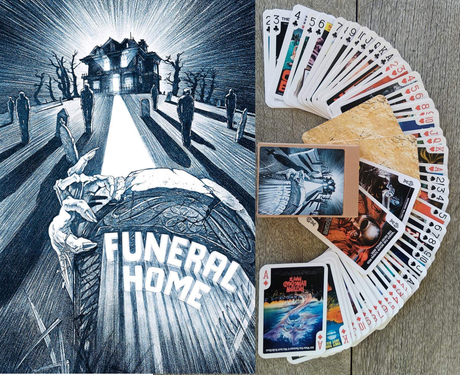 FlonzGift Zombies Playing Cards (Poker Deck 54 Cards All Different) Vintage Trash Horror Thriller Movie Posters — image 1