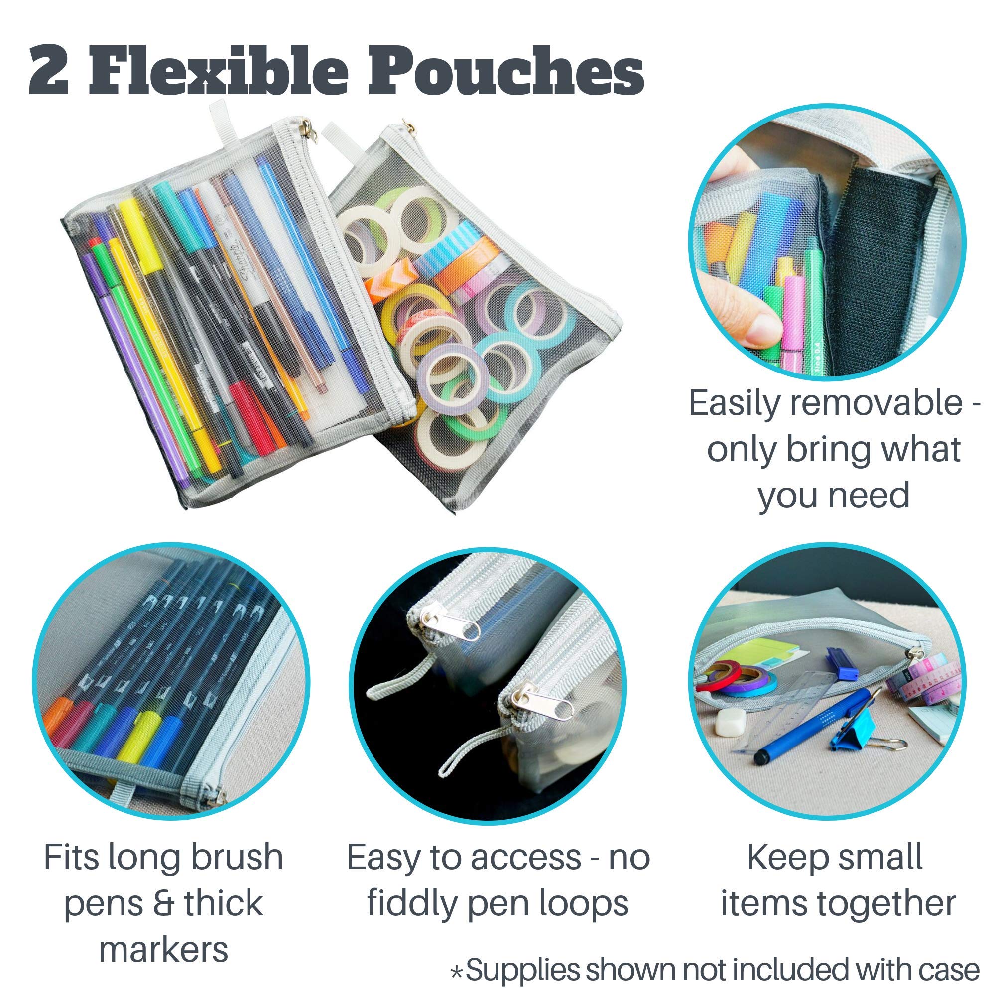 Journal Supplies Storage Case (Black Medium) Custom Travel