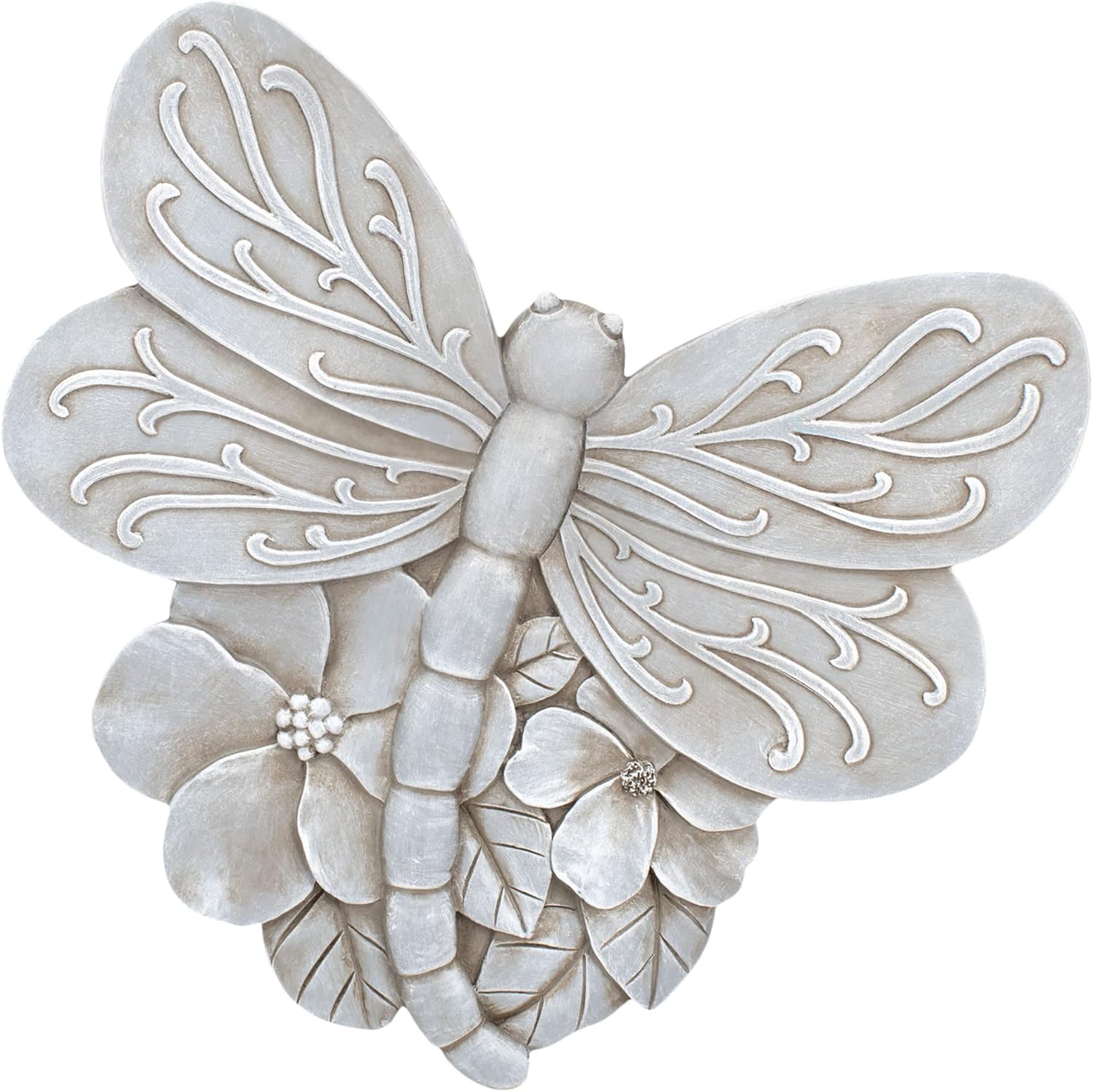 Hardscaping Materials - NAT & Jules Animal Character Shaped Dimensional Indoor Outdoor 11 inch Cast Resin Decorative Garden Stepping Stone, Patio, Walkway Sculpture Yard Art, Stone Grey Dragonfly