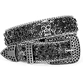 Balteus Sparkly Rhinestone Diamond Sequin Studded Belt for Men & Women - Western Cowgirl Cowboy Style