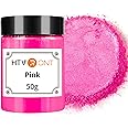 HTVRONT Pink Mica Powder for Epoxy Resin - 1.76 oz/50g Mica Pigment Powder, Natural Mica Powder for Soap Making, Resin, Candle Making, Bath Bomb, Non-Toxic Pigment Powder