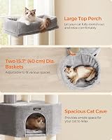 Feandrea Cat Tree Large Cats Heavy-Duty with Warm Pads 9 Scratching Posts view 4